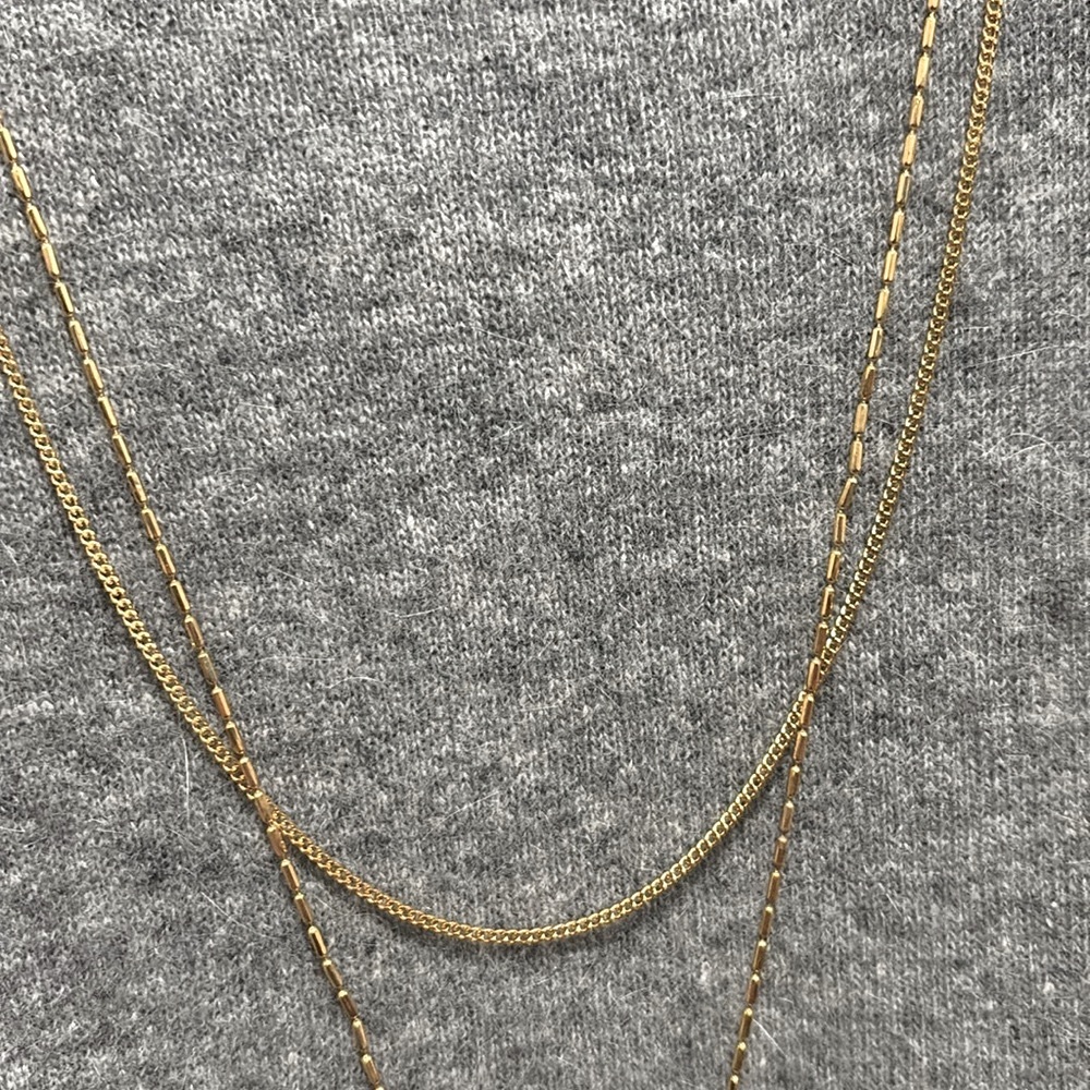 NWT [Vince Camuto] Iridescent Gemstone Dual Strand Gold Chain Pendant Necklace - Picture 7 of 10